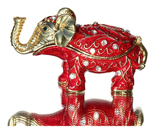 Anillo Con Diseño De Elefante Con Bisagras Pintadas A Mano