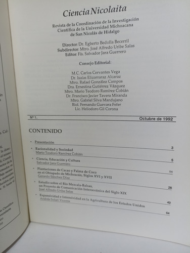 Ciencia Nicolaita Revista 1 (Usado)