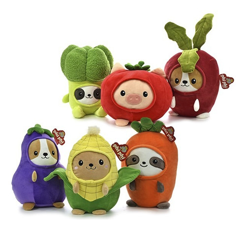 Peluche Animales Disfrazados De Verduras 30cm Phi Phi 8173