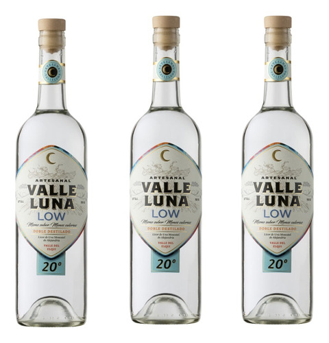 Tripack Pisco Valle Luna Low 20°  750ml