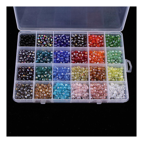1 Caja De De Cristal Facetado Espaciador De Sueltas
