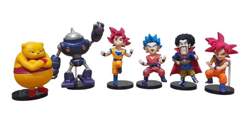 Muñecos Dragon Ball X6 Figuras 8cm Personajes Base 