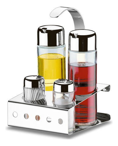 Galheteiro Brinox - Vinagre, Azeite, Sal, Pimenta - Inox