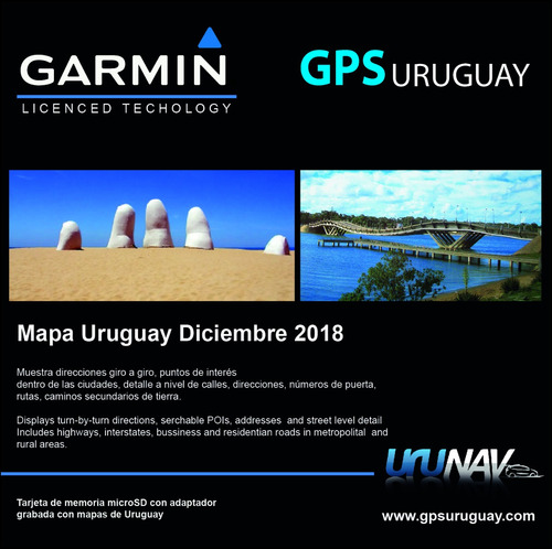 Urunav Cartografía Oficial De Garmin Para Uruguay