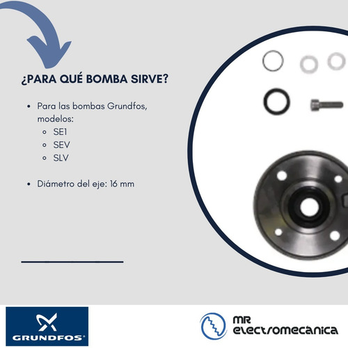 Imagen 2 de 10 de Repuesto / Sello Grundfos Para Bombas Se1 Sev Slv 96102361