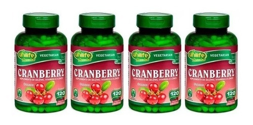 Cranberry Unilife Kit 4 Potes 480 C Cran Berry Puro Oxicoco