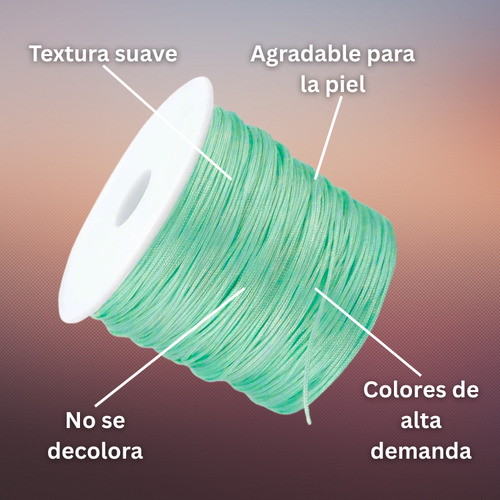 Rollo Hilo Chino 0.8mm Insumo De Bisutería Todo Los Colores Menta