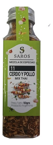 Sazonadores Naturales Saros 11 Cerdo Y Pollo X Mix Thai X 50