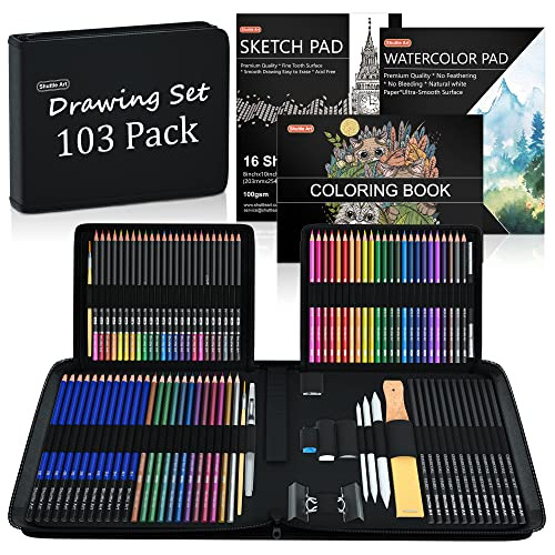 Kit De Dibujo, Paquete De 103 Lápices De Dibujo, Juego...