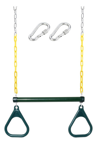 Take Me Away 18'' Trapeze Swing Bar Rings 48'' Heavy Duty Pl