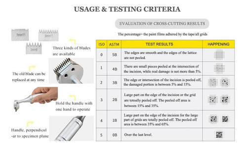 5pcs Cross Hatch Probador De Adherencia Prueba Corte Cruzado