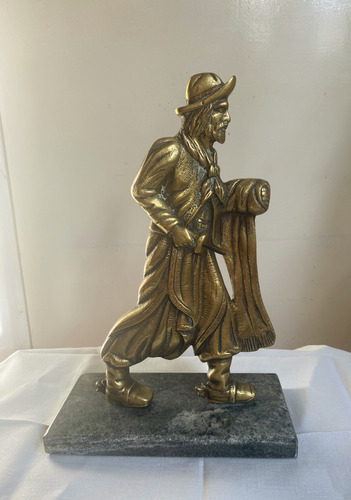 Figura De Gaucho En Bronce Antigua