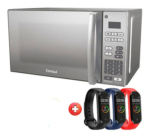 Microondas Consul 20 L Digital Inox Gtia Oficial + Smartwatc