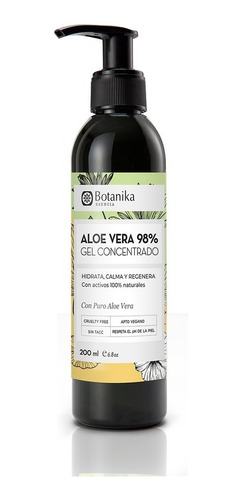 Gel Aloe Vera 98% Pureza Botanika 200ml Hidrata Calma