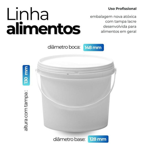Balde Para Isca 1.8 Litros 12 Pçs
