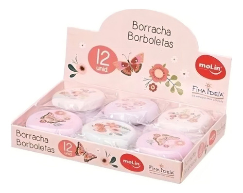 Borracha Soft Coleção Borboletas Molin & Fina Ideia Fofa Cor Verde