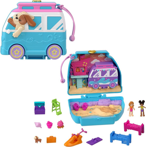 Muñeca Polly Pocket Seaside Puppy Ride Compact