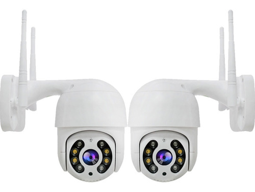 Imagen 1 de 10 de Kit 2 Camaras Seguridad Inalambrica Ip Wifi Motorizadas