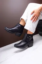 Comprar Botas Texanas Mujer En Cuero Botinetas Zapatos Elástizada  