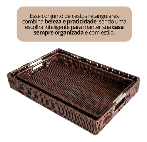 Jogo De 5 Cestos Organizadores Decoração Multiuso Cozinha
