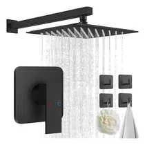 Comprar Asiento Regadera Cuadrado Negro Monomando Tipo Lluvia Alta Presión, Dos Colores A Elegir, Monomando Regadera
