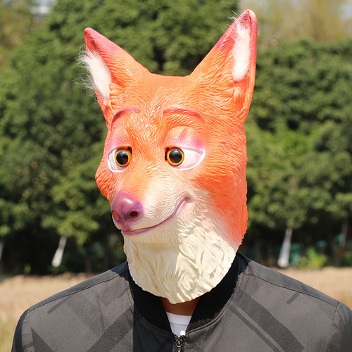 Disfraz De Zootopia Nick Mask Fox Sobre La Cabeza De Un Animal