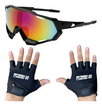 Comprar Kit Óculos Bike Esportivo + Luva Meio Dedo Ciclismo