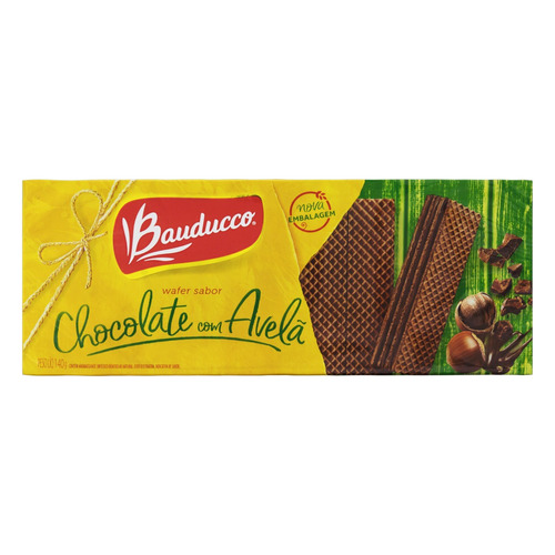 Imagem 1 de 4 de Biscoito Wafer Recheio Chocolate com Avelã Bauducco Pacote 140g
