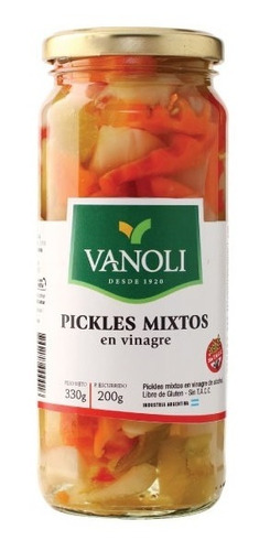 Pickles Mixtos En Vinagre Frasco X 330 Gr