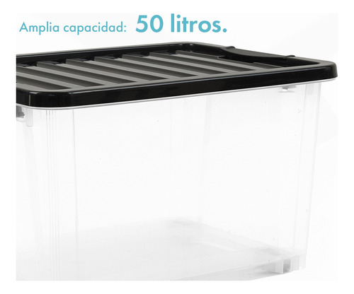 Caja Organizadora De Plástico Life Box 50lts Gardenlife.