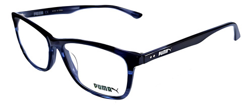 Lentes Montura Puma Pu01490 Azul Y Negro Originales Acetato