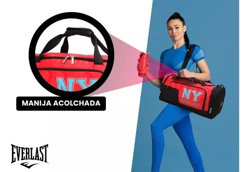 Imagen 6 de 6 de Bolso Everlast Deportivo Viaje Urbano Gym Reforzado Cierres