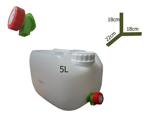 Bidón 5 Lts Para Camping Llave Perilla (grado Alimenticio)
