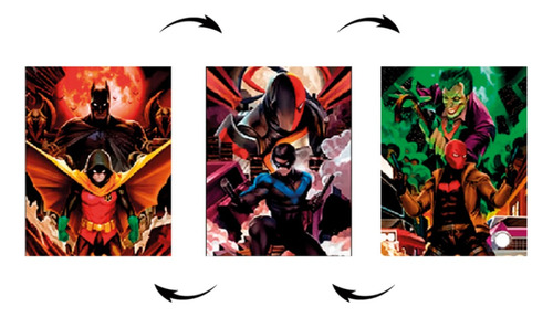 Cuadro Decorativo Lenticular Nightwing Red Hood Batman Joker