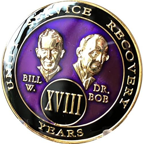 18 Year Aa Medallion Purple Triplate Founders Bill & Bo...