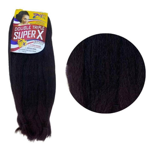 Apliques de cabelo sintético Zhang Hair estilo entrelace, preto/acaju de 126cm - 6 mechas por pacote