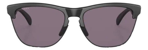 Anteojos de sol Oakley Sol Frogskins Lite Standard, diseño Mirror, color negro con marco de o matter color matte black, lente grey de plutonite prizm, varilla matte black de o matter - OO9374