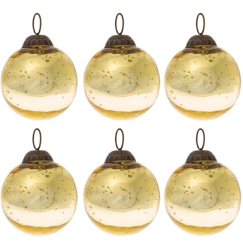  Small Mercury Glass Ball Ornament  To .inch, Gold, Ava...