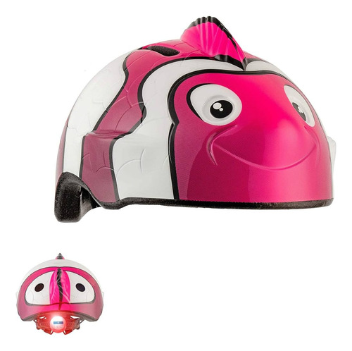 Casco Infantil Bicicleta Crazy Safety Fish Pink S 49-55cm Color Rosa