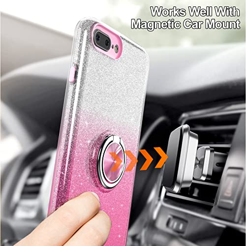 Funda Para iPhone 8 Plus iPhone 7 Plus Rosa Delgada Glitter