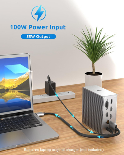 Dock Mac Usb C Dual 4k Hdmi Vga Rj45 Thunderbolt 3 (no M1)