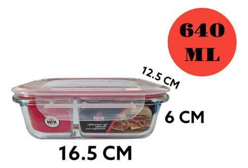 Conjunto Com 10 Potes 640ml Divisória Hermético Marmita