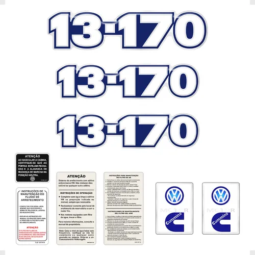 comprar Kit Adesivos Caminhão Vw 13-170 Emblemas Resinados Generico