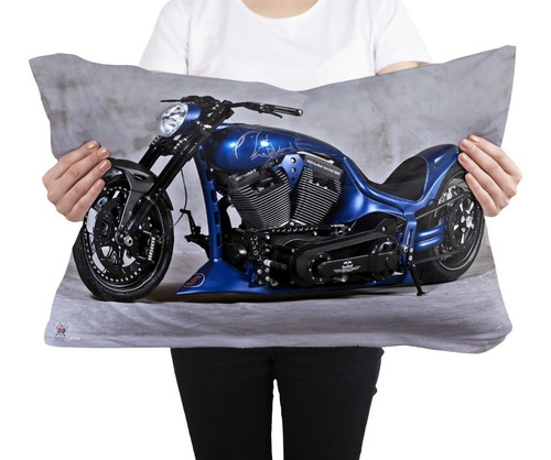 Cojin Almohada Motocicleta Chopper Diseño Calidad Poliester Color Moto
