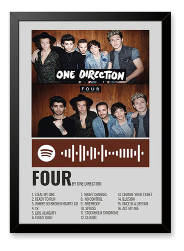 Four - One Direction, Quadro Com Moldura 33x24cm