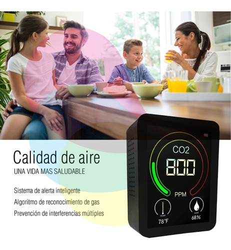 Imagen 6 de 10 de Medidor De Dioxido De Carbono Digital Aula Escuelas Comercio