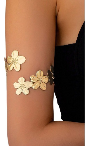 Brazalete De Pétalos Dorado Dorado 8 Cm