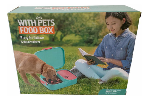 Lonchera Plato Bebedero Portátil Para Mascotas Food Box