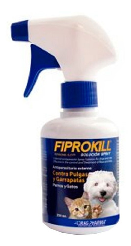 Antipulga, Garrapata Spray Fiprokill 250ml Gatos-perros Tm