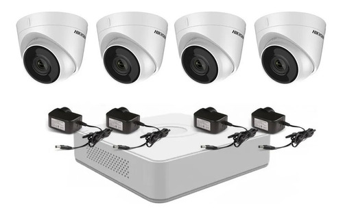 Kit Ip Cctv Hikvision Nvr 8 Canales + 4 Cam Mini Domo 2mpx